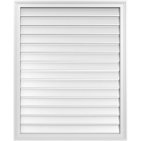 Ekena Millwork Vertical Surface Mount PVC Gable Vent: Functional, w/ 2"W x 1-1/2"P Brickmould Frame, 34"W x 42"H GVPVE34X4202SF